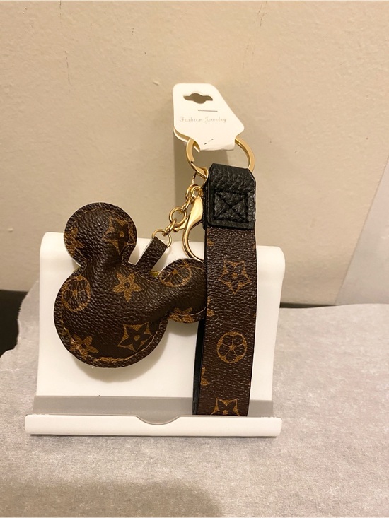 Accessories - B) Brown Monogram Mickey Keychain Wristlet